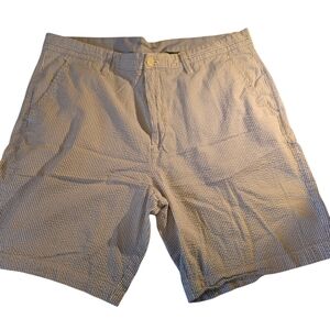 Croft & Barrow Blue White Seersucker Bermuda Shorts Effortless Summer Sz 38 EUC